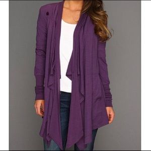 Icebreaker Merino Wool Bliss Multi Style Wrap Cardigan Purple Size Small